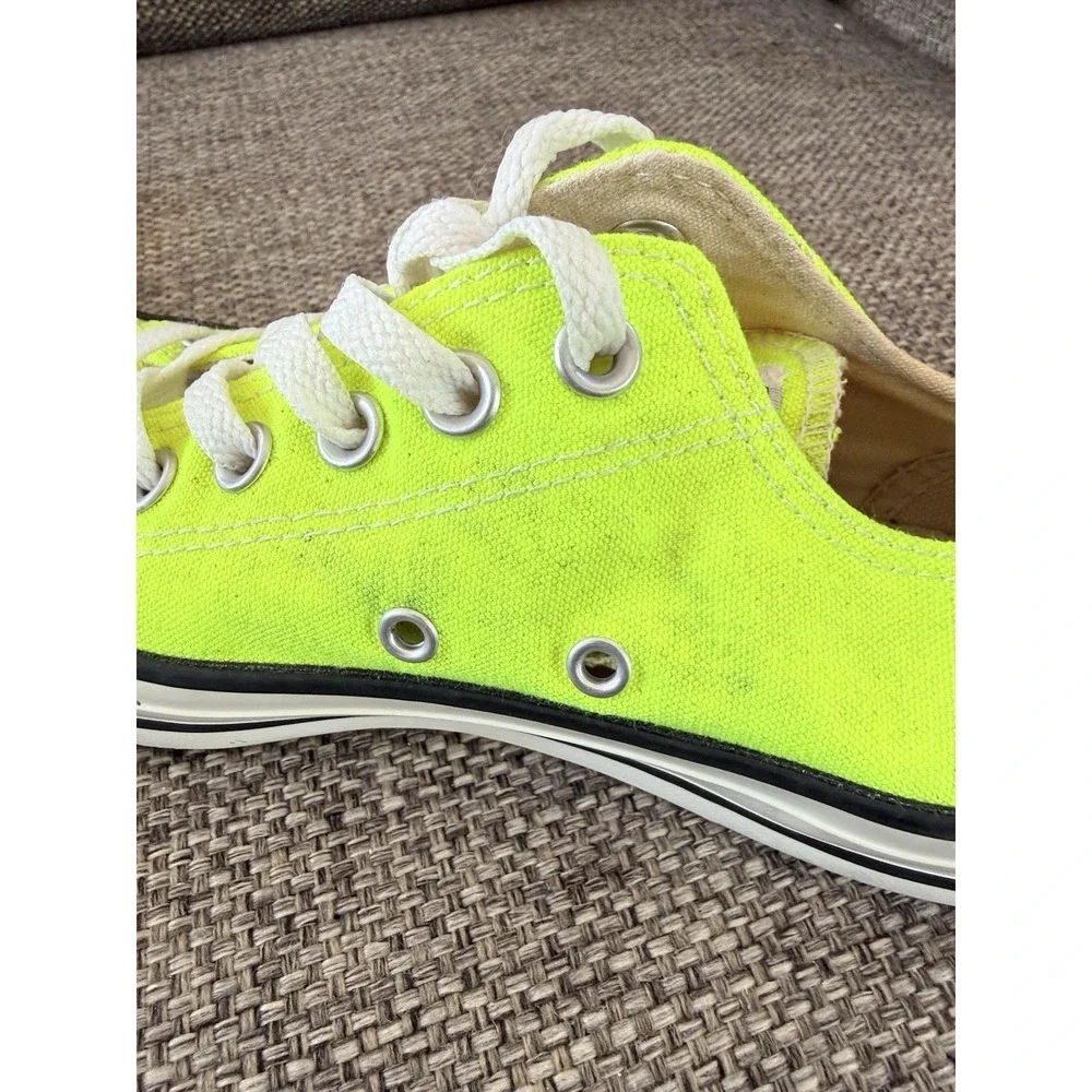 Unisex Men's 5 Women's 7 Converse Chuck Taylor All Star Neon Yellow Shoes LowTop - Picture 6 of 7